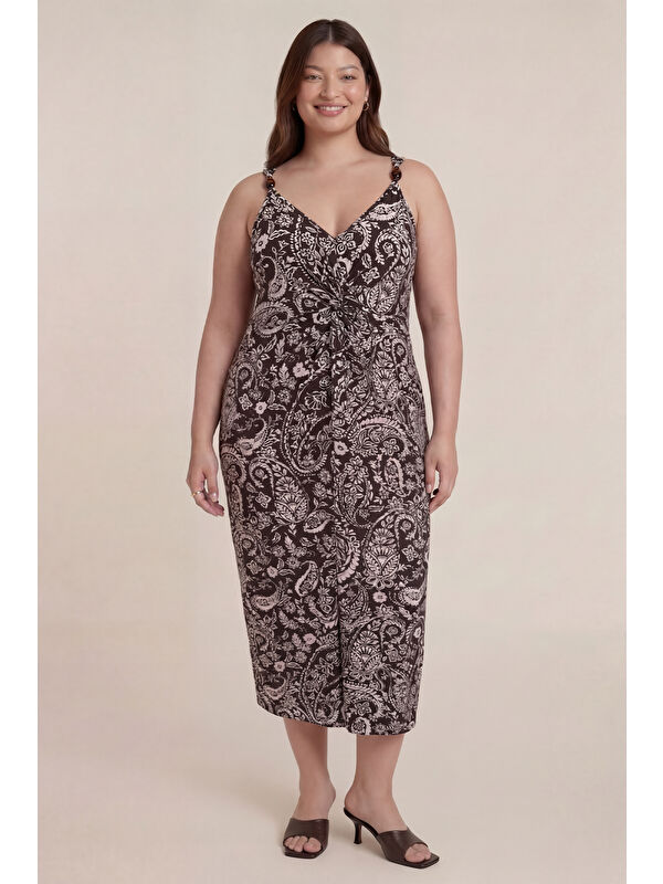 Mylinemoda Toka Detaylı Gipeli Örme Elbise