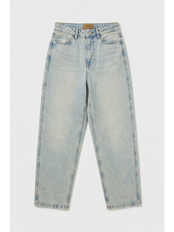 It's Basic Kadın Jean Rengi 4s6-75 Relax Fit %100 Pamuk Denim Jean