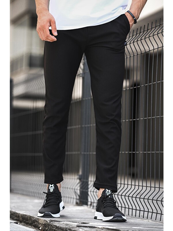 Oksit Düz Paça Fitilli Slim Fit Erkek Eşofman Altı