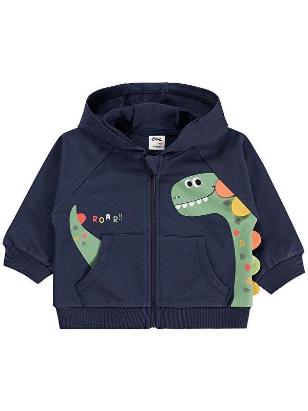 Civil Baby Dinozor Baskılı 6-18 Ay Hırka - Mavi