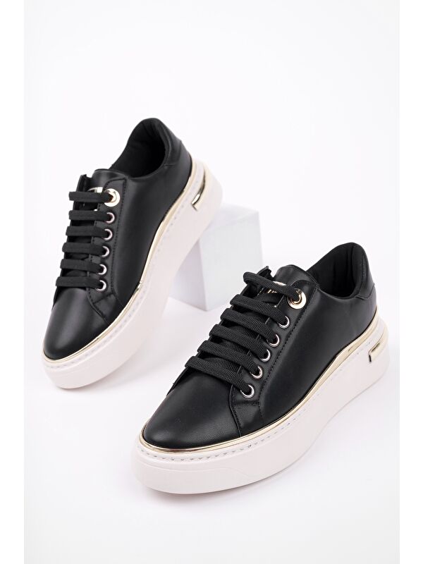 SVETLANA İnce Şerit Detaylı Bağcıklı Günlük Kadın Sneaker Spor Ayakkabı - Görsel 4