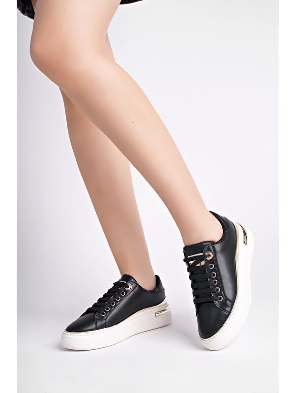 SVETLANA İnce Şerit Detaylı Bağcıklı Günlük Kadın Sneaker Spor Ayakkabı - Görsel 6