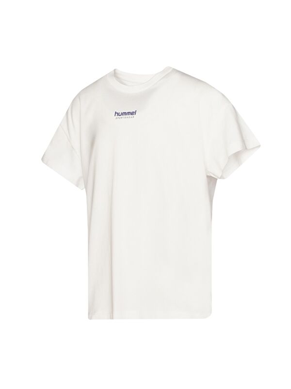 Hummel Peter Oversize Erkek Çocuk Beyaz Yuvarlak Yaka Tişört