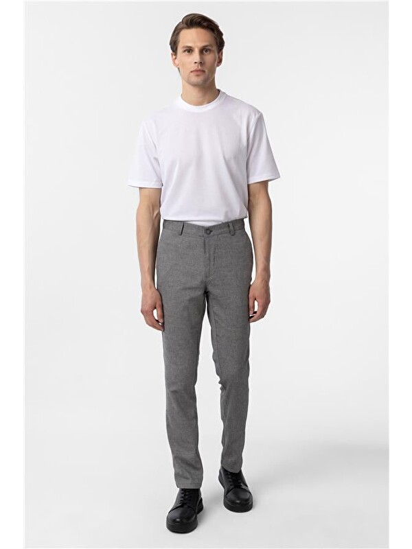 Süvari Siyah Regular Armürlü Pantolon
