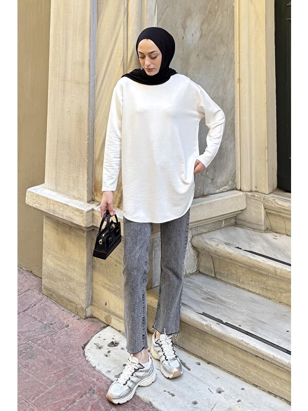 Lamelif Basic Sweat Beyaz