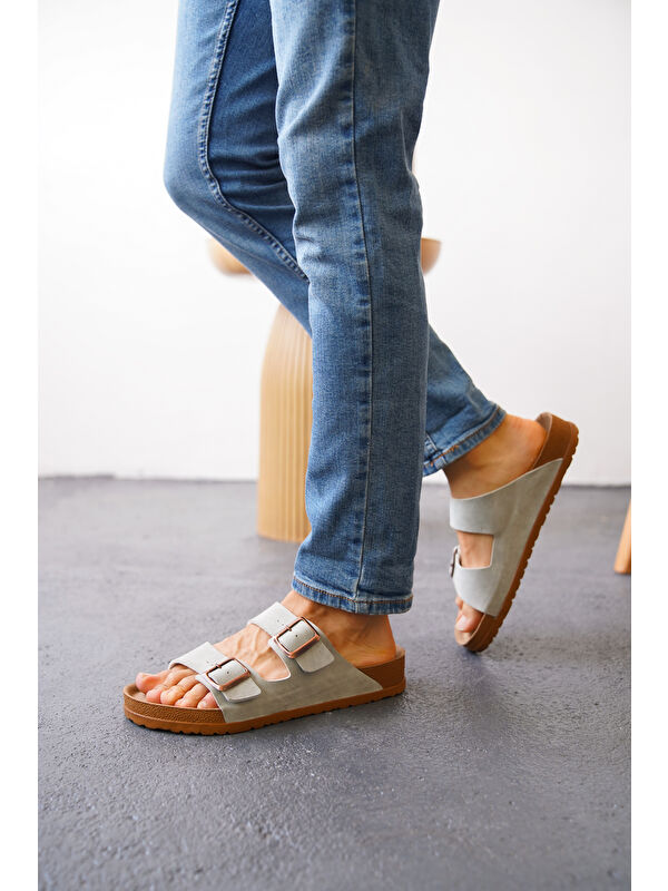 Arizona Günlük Ortopedik Unisex Çift Tokalı Terlik - Görsel 3