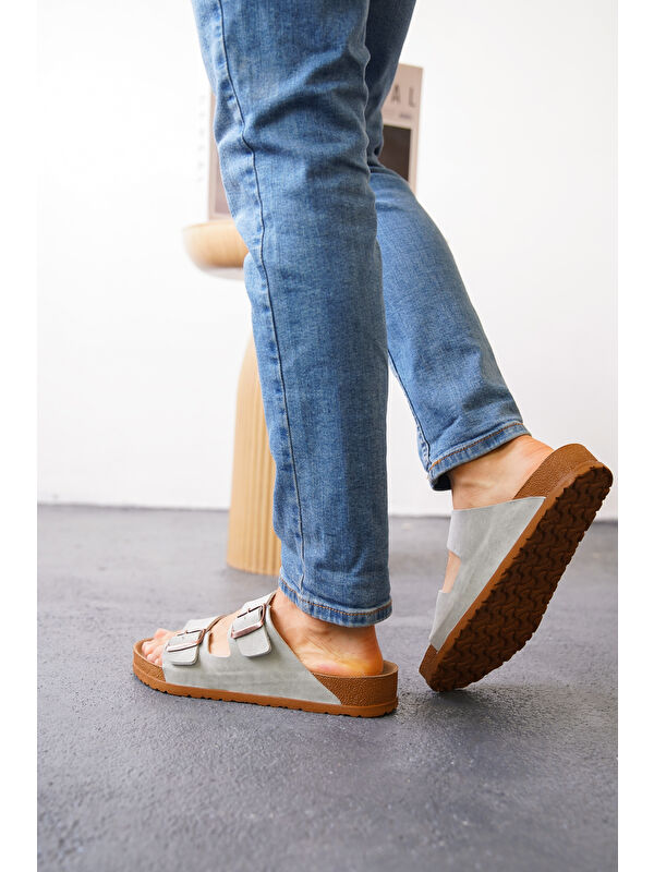 Arizona Günlük Ortopedik Unisex Çift Tokalı Terlik - Görsel 4