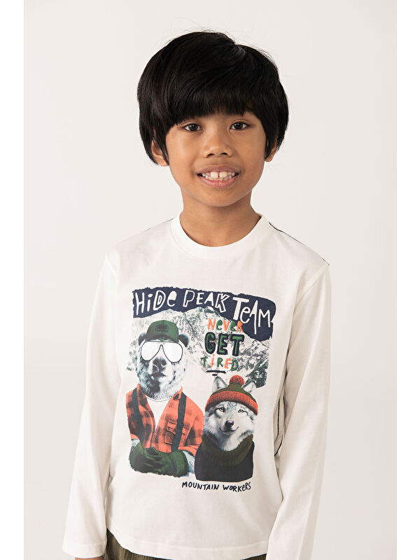 Boboli Erkek Çocuk Hayvanlar Baskılı Tshirt
