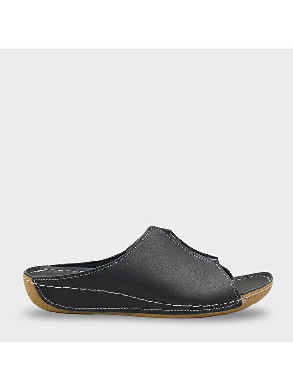 Capone Outfitters Marielle Hakiki Deri Soft Konfor Kadın Terlik