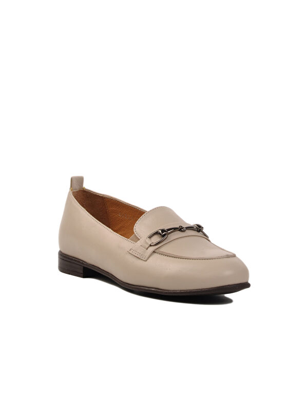 Bej Hakiki Deri Kadın Casual Ayakkabı 44251 Z - Görsel 4