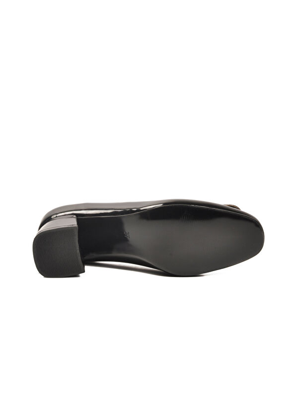 Siyah Rugan Kalın Topuklu Kadın Abiye Ayakkabı 695040 Z - Görsel 6