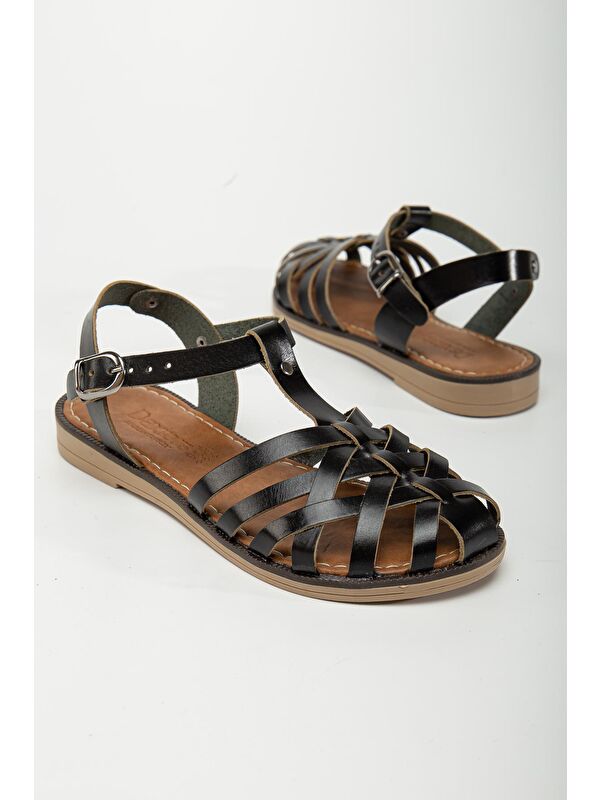 D002 Kadın Hakiki Deri Sandalet - Görsel 6