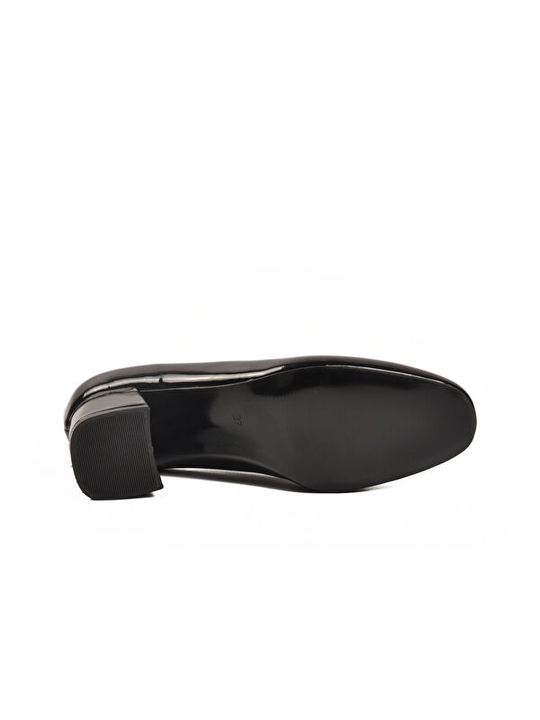 Siyah Rugan Kalın Topuklu Kadın Abiye Ayakkabı 695042 Z - Görsel 6