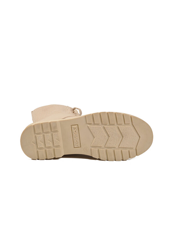 Bej İçi Polarlı Fermuarlı Uzun Kaymaz Taban Kadın Bot 23002 Z - Görsel 6