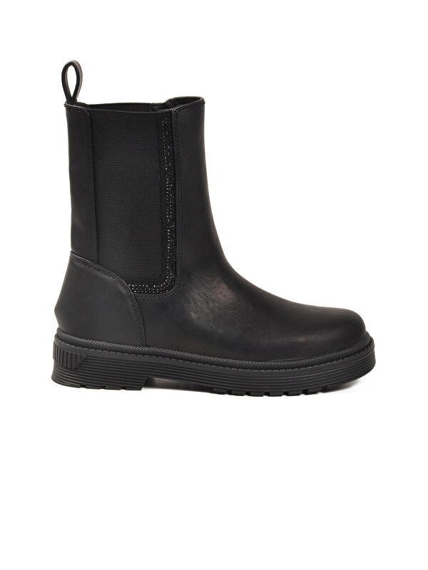 Siyah Bilekten Esnek Uzun İçi Polarlı Kaymaz Taban Kadın Bot 23012 Z - Görsel 3