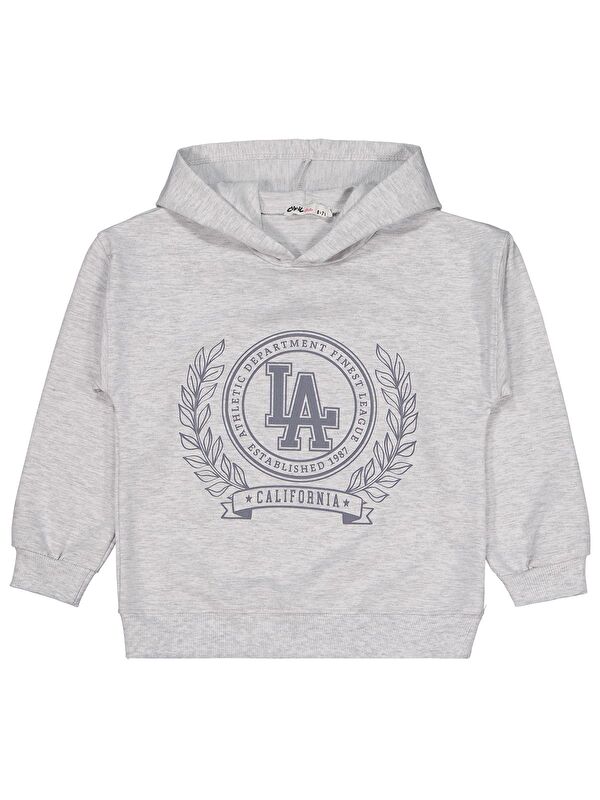 Civil Girls CALIFIRNIA Baskılı 6-9 Yaş Sweatshirt - Gri 7-8 Yaş