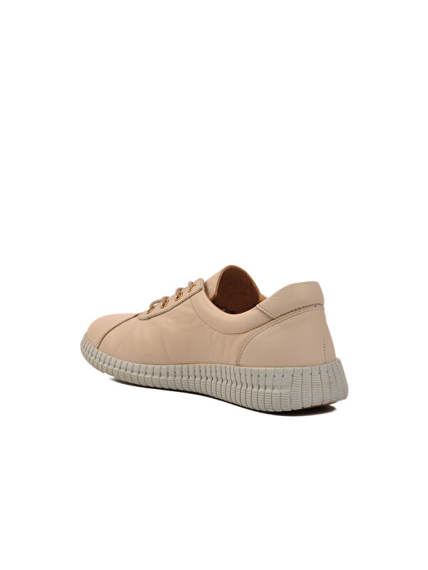 Bej Hakiki Deri Kadın Casual Ayakkabı 2216114Y Z - Görsel 5