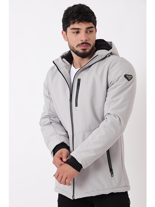 Stilkombin Uzay Kapüşonlu İçi Kürklü Softshell Kışlık Mont PLDP 3010_50454