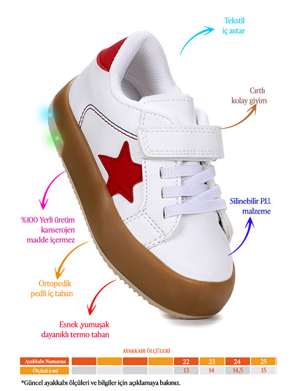 Rena Günlük Cırtlı Işıklı Erkek Bebek Spor Ayakkabı - Görsel 3