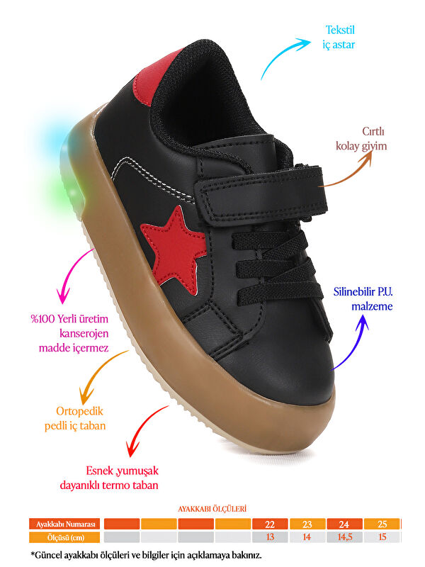 Rena Günlük Cırtlı Işıklı Erkek Bebek Spor Ayakkabı - Görsel 3