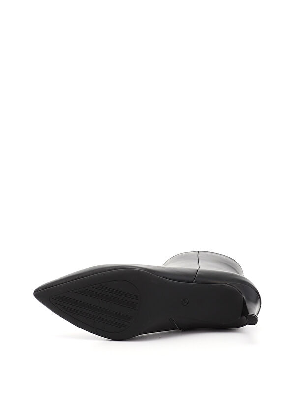 Kadın AÇIK SİYAH Platinum Fermuarlı İnce Topuklu Hakiki Deri Bot - Görsel 5