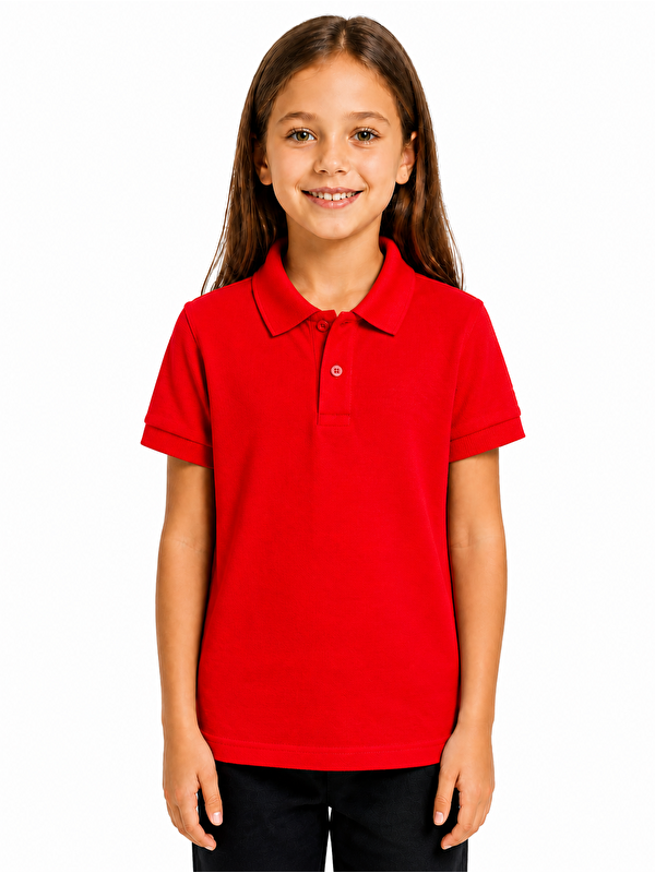 ajn Kids Polo Yaka Basic Kısa Kollu Çocuk Tişört
