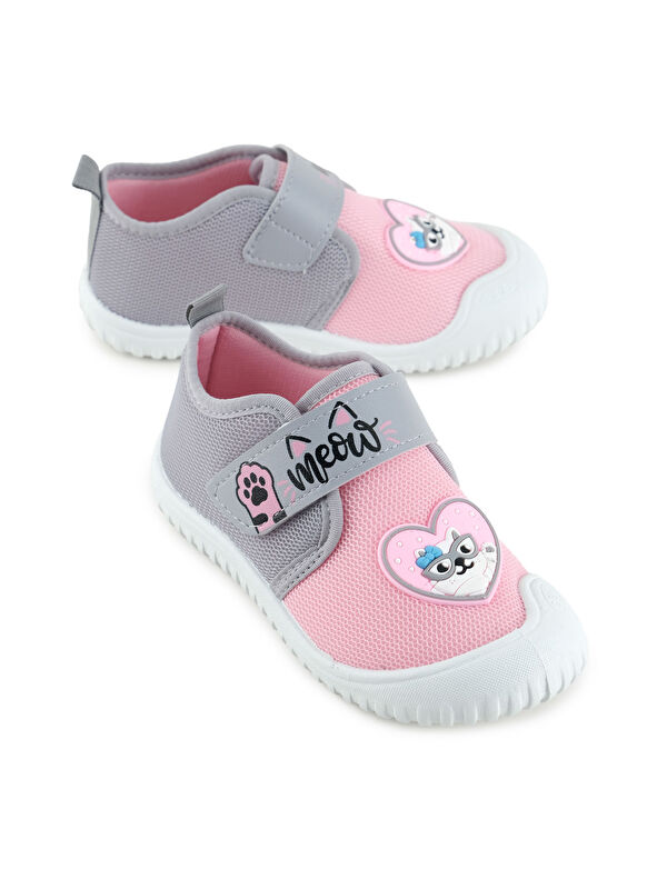 Yazlık Kız Çocuk Rahat Taban Cırt Cırtlı Ayarlanabilir Keten Günlük Ayakkabı - Görsel 2