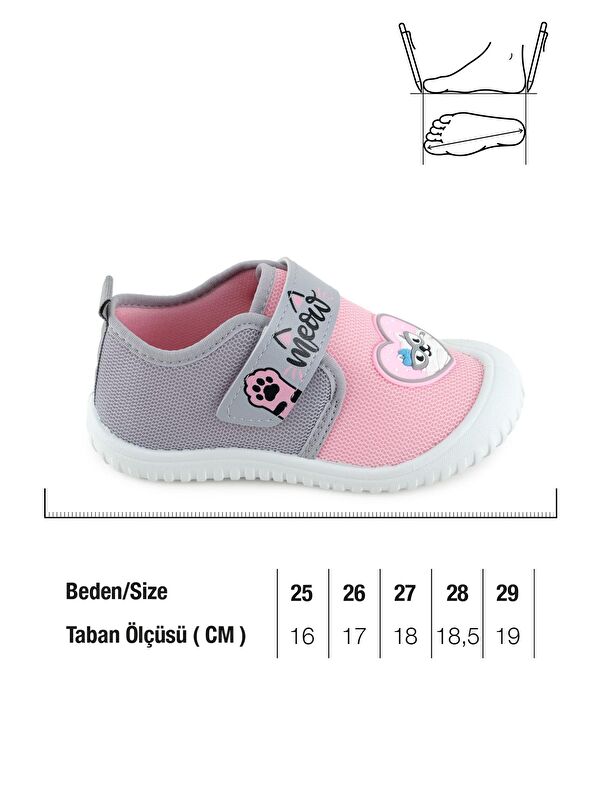 Yazlık Kız Çocuk Rahat Taban Cırt Cırtlı Ayarlanabilir Keten Günlük Ayakkabı - Görsel 3