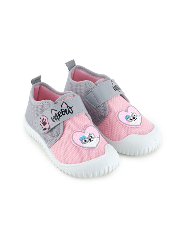 Yazlık Kız Çocuk Rahat Taban Cırt Cırtlı Ayarlanabilir Keten Günlük Ayakkabı - Görsel 4