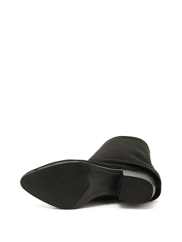 Kadın KOYU SİYAH Sivri Burun Kalın Topuklu Kovboy Çizme - Görsel 5