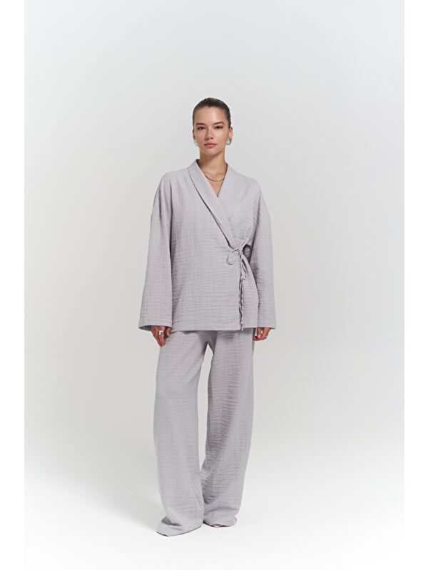 Bohemai Anya Gri Kimono Pantolon Takım