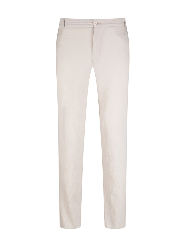 Hatemoğlu Ekru Regular Fit Yandan Cepli 100% Pamuk Jogger Pantolon