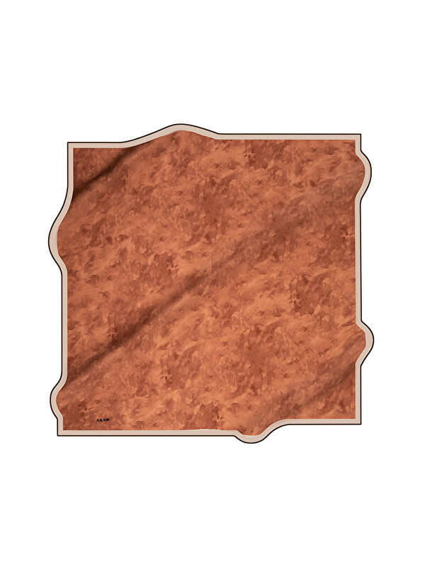 AKER Kiremit 90X90 İpek Krep Saten Eşarp