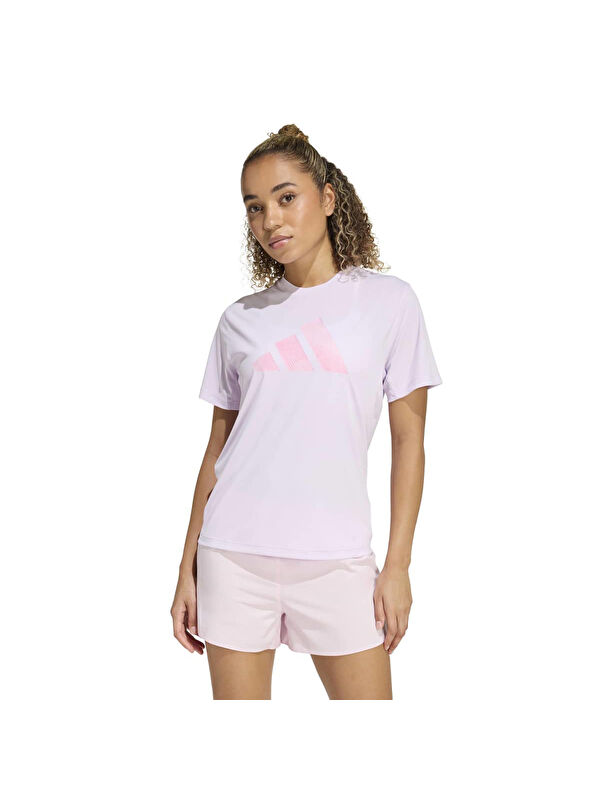Adidas Running Essentials Brand Love Kadın Pembe Yuvarlak Yaka Tişört