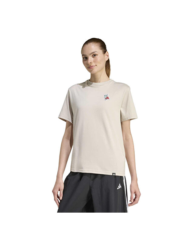 Adidas Soft Sport Kadın Beyaz Yuvarlak Yaka Tişört