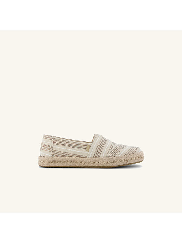 Toms Kadın Espadril 10023038 ALPARGATA ROPE 2.0 Natural Metallic Stripe