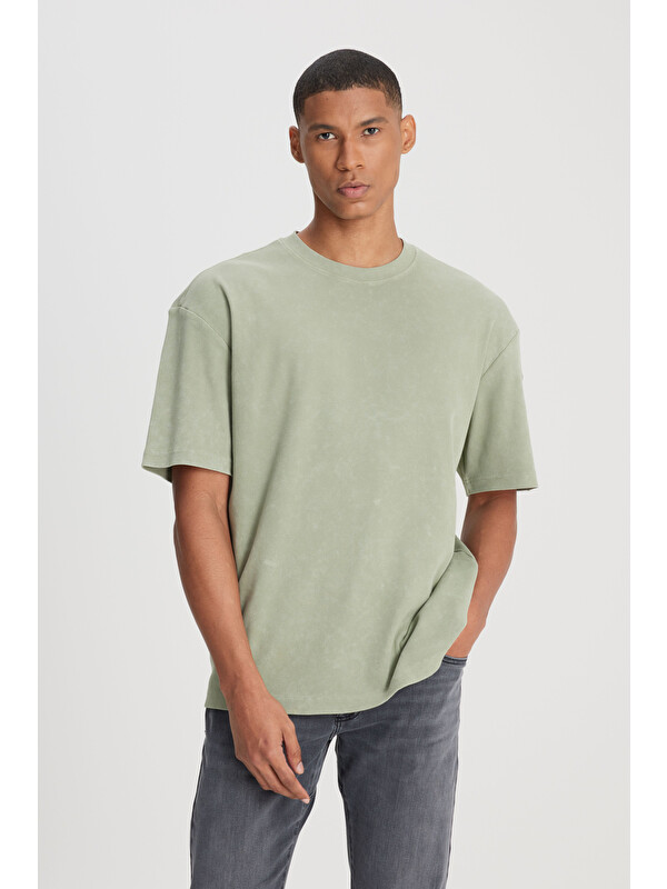 Lee Loose Fit Bisiklet Yaka Mint Yeşili Tişört