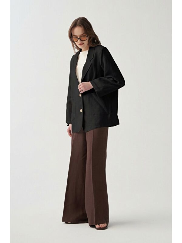 ALLDAY Siyah-Keten Blazer Ceket