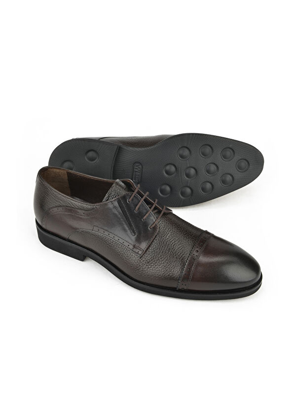 Erkek Hakiki Deri Ayakkabı 143145Z577 Kahve - Görsel 3