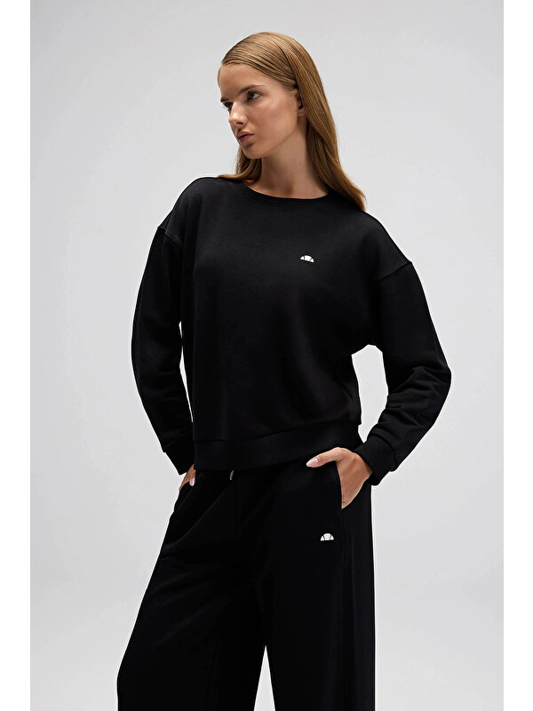 Ellesse Pamuklu Regular Fit Bisiklet Yaka Kadın Sweat EF527-BK