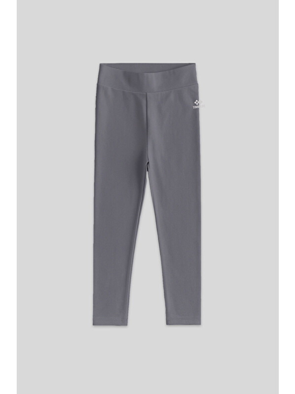 Tommylife Koyu Gri Yüksek Bel Dar Paça Kız Çocuk Tayt - 75047