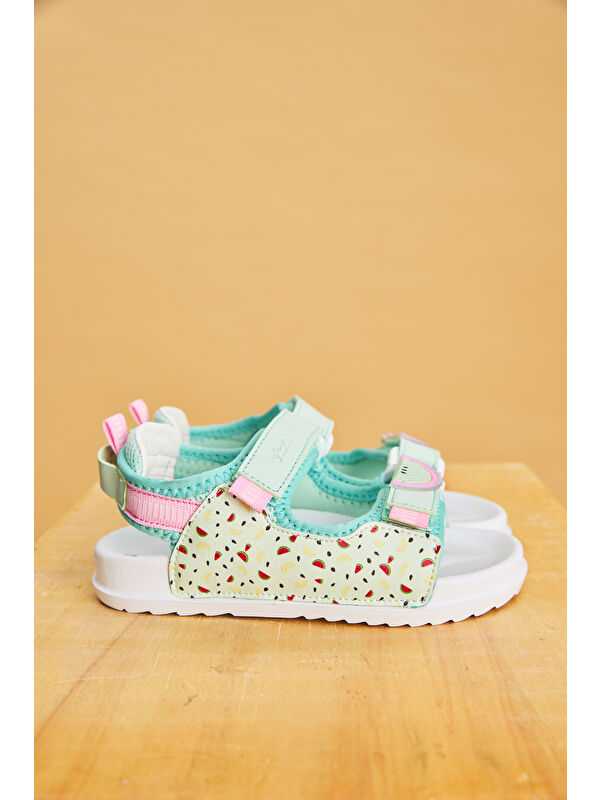 İnkagi Hafif Kız Okul Öncesi Yeşil Sandalet - Görsel 2