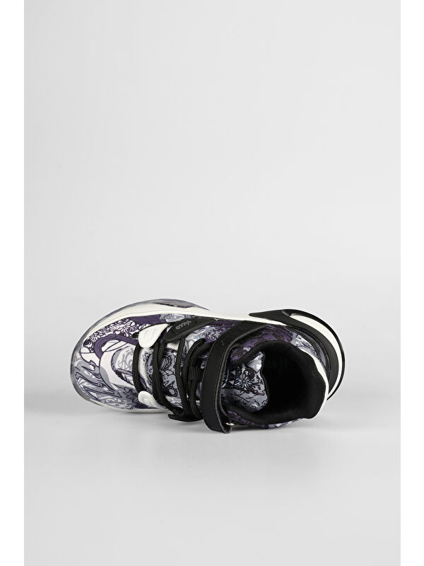 Universe Baskılı Erkek Çocuk Siyah Sneaker - Görsel 6