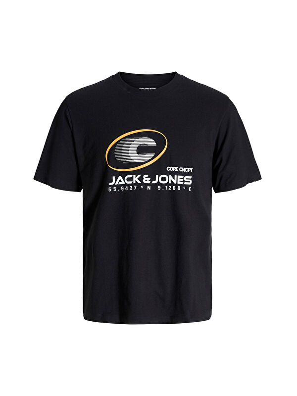 Jack & Jones Core Jcovibrant Baskılı %100 Pamuk Relaxed Fit Bisiklet Yaka Tişört 12277744