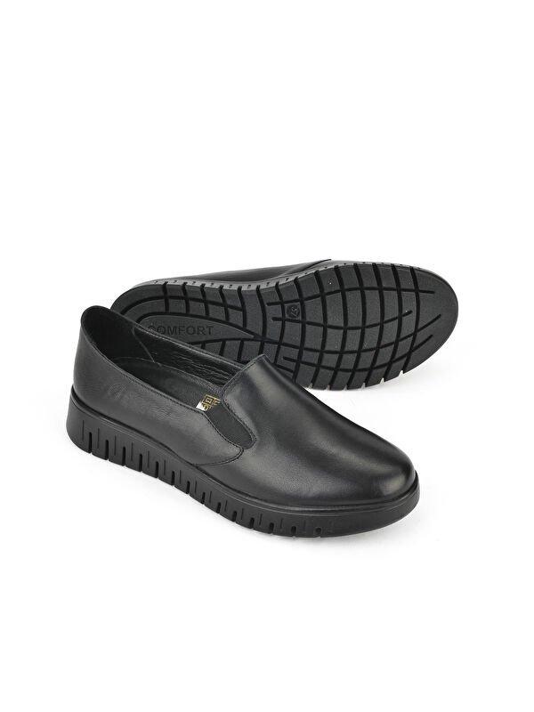 Kadın Hakiki Deri Konfor Ayakkabı 15355Z2765 Siyah - Görsel 5