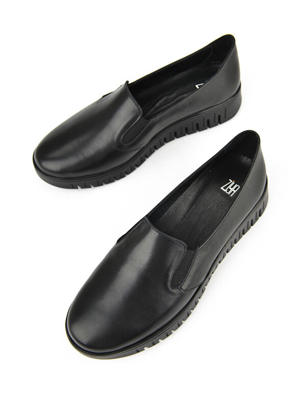 Kadın Hakiki Deri Konfor Ayakkabı 15355Z2765 Siyah - Görsel 6