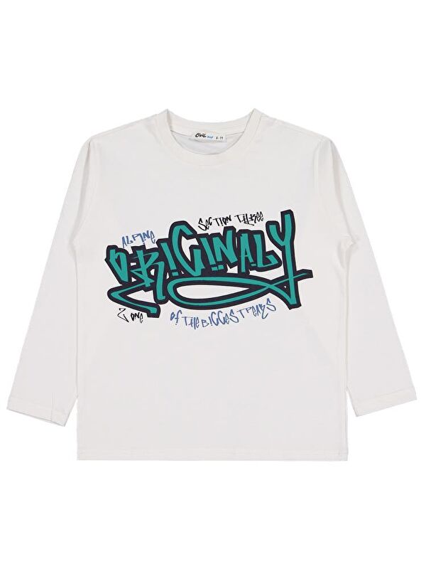 Civil Boys Original Baskılı 6-9 Yaş Sweatshirt - Fil Dişi 8-9 Yaş
