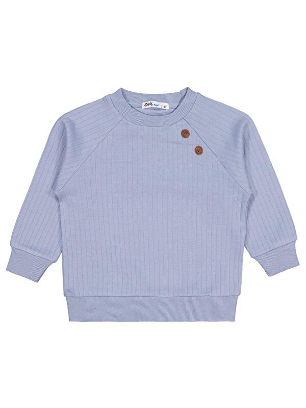 Civil Boys Süs Düğmeli 2-5 Yaş Sweatshirt - Mavi 2-3 Yaş