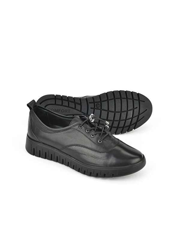 Kadın Hakiki Deri Konfor Ayakkabı 15355Z27671 Siyah - Görsel 5