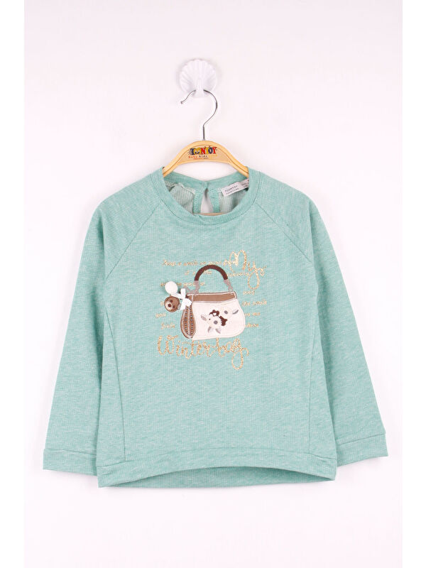 Toontoykids Kız Çocuk Çanta Nakışlı Sweatshirt